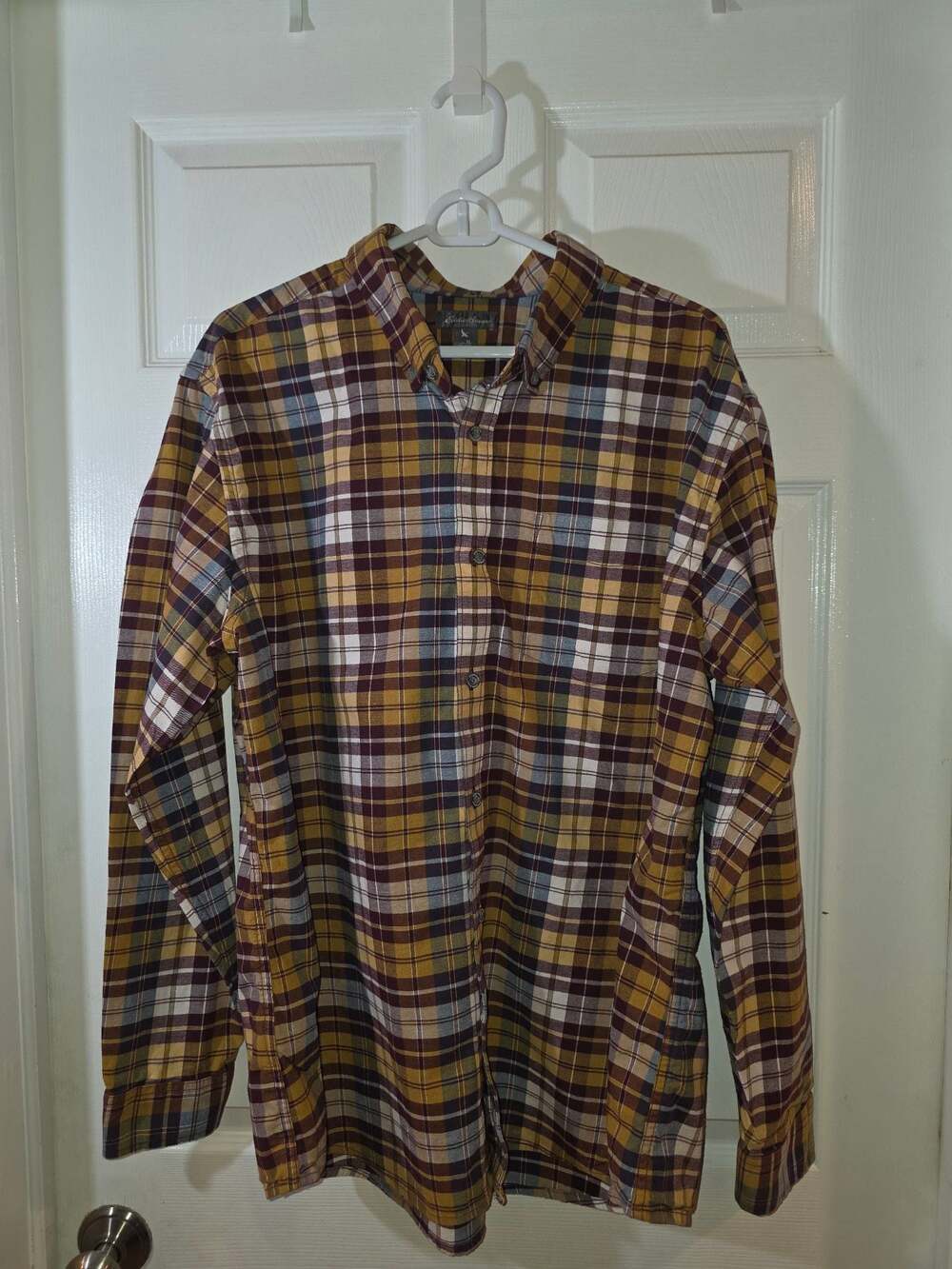 Eddie Bauer Classic Fit Long Sleeve Plaid Button Down Shirt Men's XL